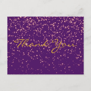 Postale Trendy Inexpensiv Pailleté Or Carte de Remerciemen