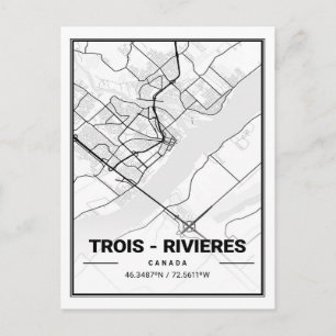 Postale Trois-Rivières Québec Carte de la ville de voyage 