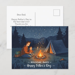 Postale un camping nocturne pour Fête des pères Carte post