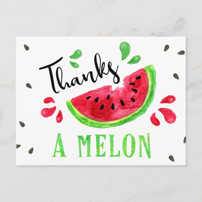 Postale Un Dans Un Melon Premier Carte de remerciements An (Devant)