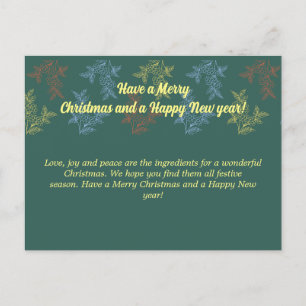 Postale un Joyeux Noël et une Bonne Nouvelle année carte v