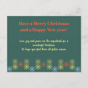 Postale un Joyeux Noël et une Bonne Nouvelle année carte v