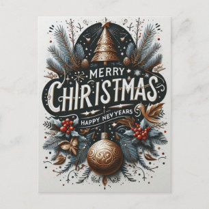 Postale Un salut festif : Joyeux message Carte de Noël