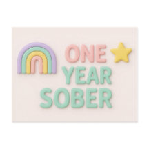 Une année Sober sobriété anniversaire carte d'anni