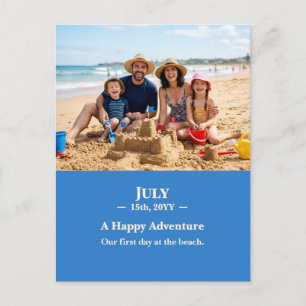 Postale Une aventure heureuse juillet mémoire photo carte 