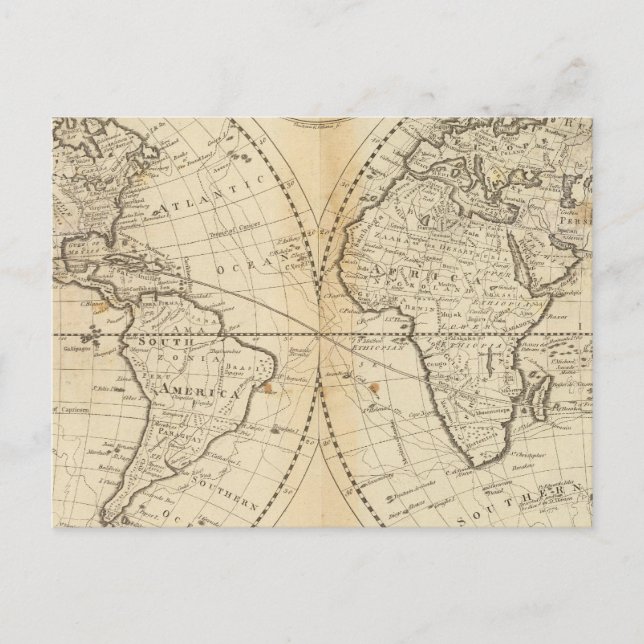 Postale Une carte du monde (Devant)