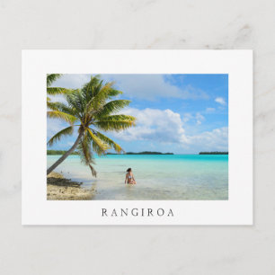 Postale Une femme sous le palmier blanc Rangiroa carte pos