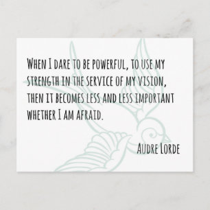 Postale Une force féminine - Audre Lorde citation carte po