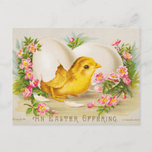 Postale "Une offrande de Pâques" Carte victorienne vintage