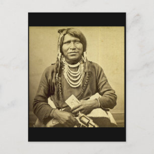 Postale Ute Indian avec pistolet et carte