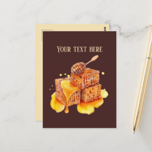 Postale Vendeurs de miel frais ajouter le texte Carte post