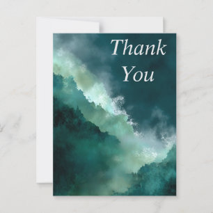 Postale Vert foncé Turquoise Abstrait Carte de remerciemen