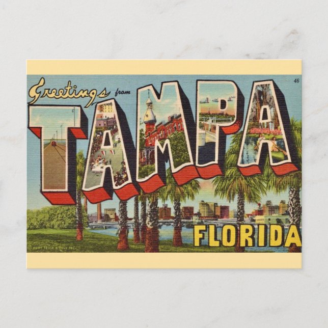 Postale Vieille carte de voeux Tampa Floride (Devant)