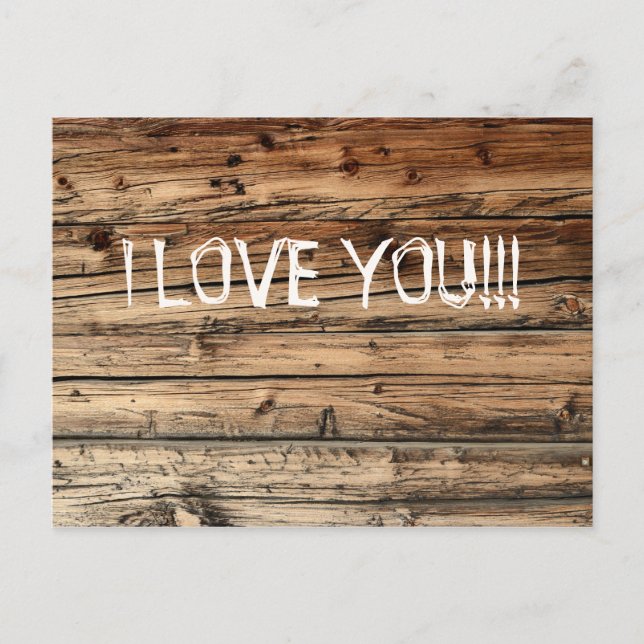 Postale Vieux bois de chêne texture carte d'amour (Devant)