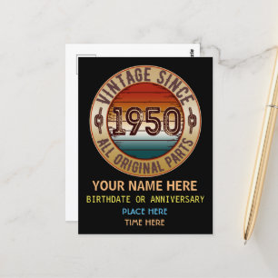 Postale Vintage Depuis 1950 Toutes Pièces D'Origine  Carte