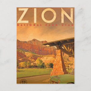 Postale Vintage Zion National Park Utah Travel Carte posta