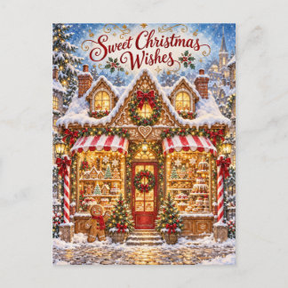 Postale Vœux de Noël sucrés Carte de la boulangerie de pai