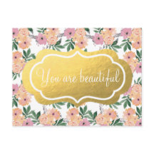 Vous êtes belle carte de motif floral