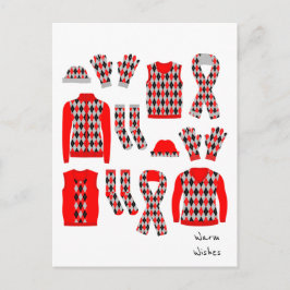 Postale Warm Warm Wams Jacquards Motifs Objets Carte posta