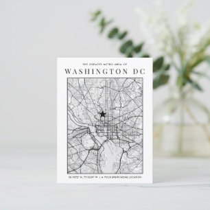 Postale Washington, DC. Carte de ville + repère d'emplacem