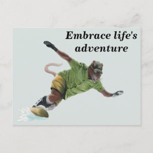 Postale Wererat Snowboarder Sport Imaginaire Art Carte pos