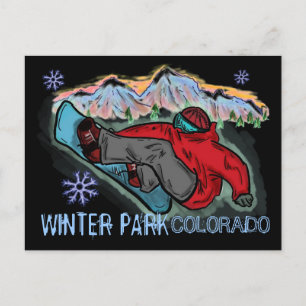 Postale Winter Park Colorado snowboarder partagé carte pos