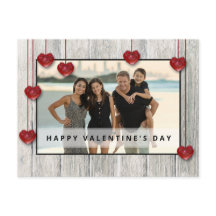 Wood Rustic Valentine's Day LOVE Hearts Carte phot