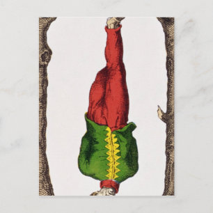 Postale XII L'homme pendu, carte tarot