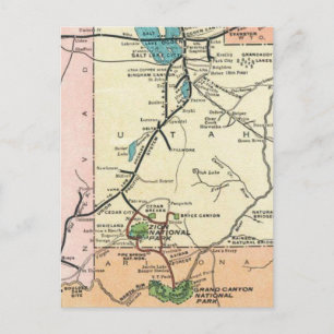 Postale Zion - Grand Canyon Carte Vintage 