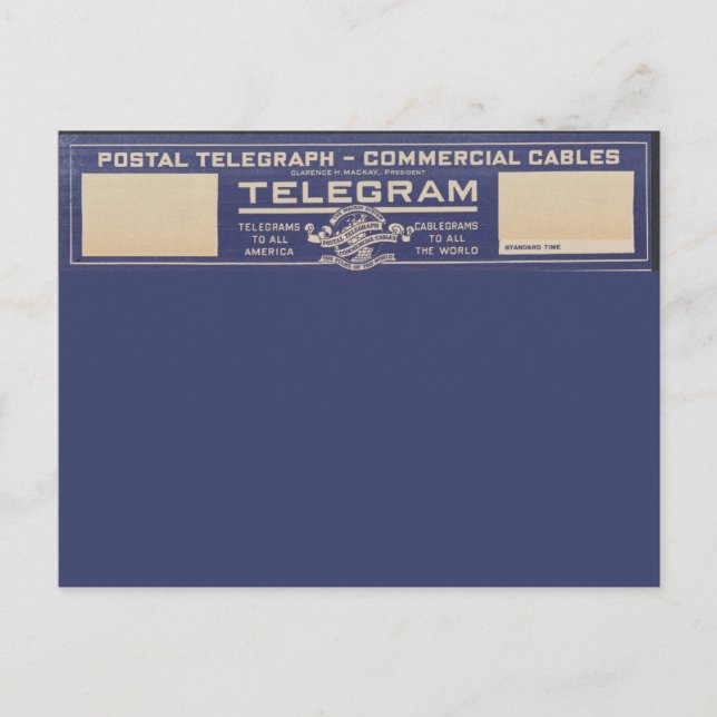 Postaltelegramm Vintag Postkarte (Vorderseite)