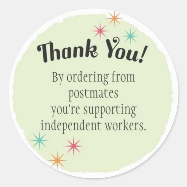 Postamateure Danke Runder Aufkleber (Vorderseite)