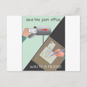 Postamt gerettet/ einen Freund schreiben Postkarte