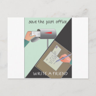 Postamt gerettet/ einen Freund schreiben Postkarte