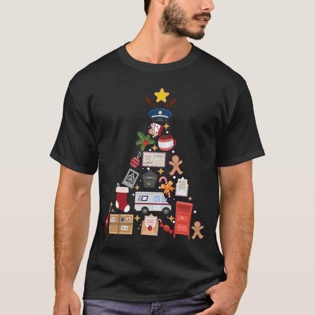 Postamt Weihnachtsbaum Ornament Postal T-Shirt (Vorderseite)