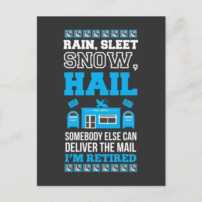 Postämter-Rentenbüro Remüde Mailman Postkarte (Vorderseite)