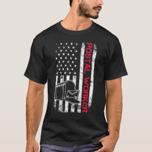 Postangestellter Amerikanische Flagge Patriotische T-Shirt