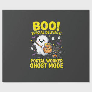 Postangestellter Geist Modus Halloween Design_1 Geschenkpapier