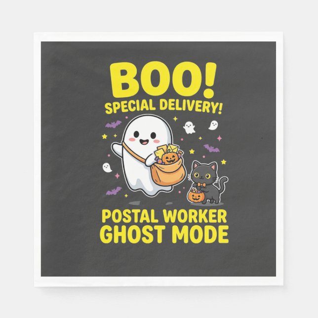 Postangestellter Geist Modus Halloween Design_1 Serviette (Vorderseite)