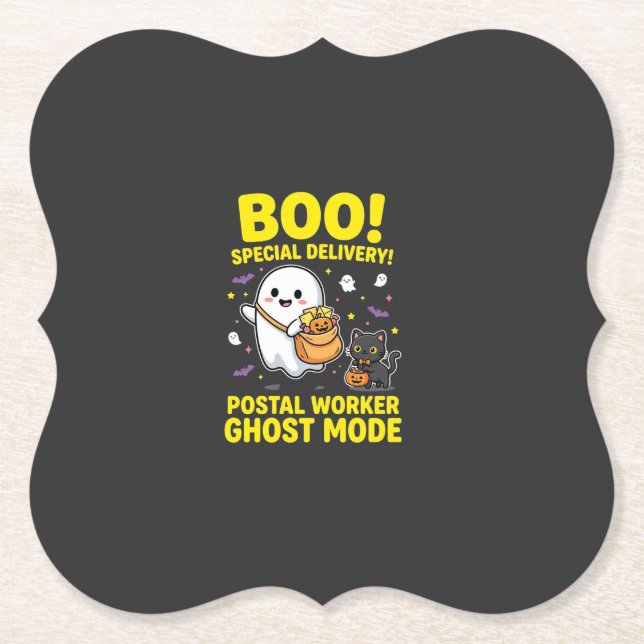 Postangestellter Geist Modus Halloween Design_1 Untersetzer (Vorderseite)