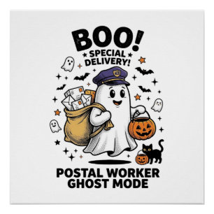 Postangestellter Geist Modus Halloween Lieferung D Poster