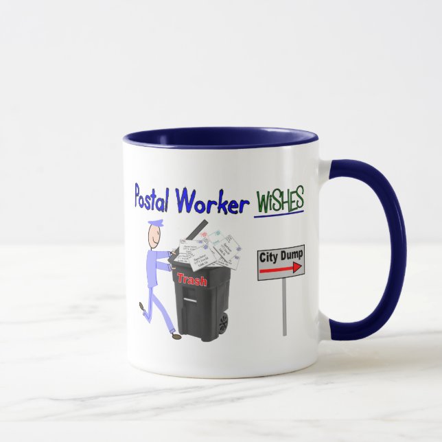 Postangestellter-Wünsche--Lustig Tasse (Rechts)