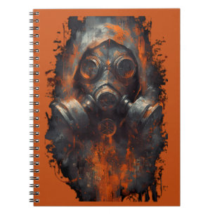 Postapokalyptische Gasmaske Toxischer Grunge Notizblock