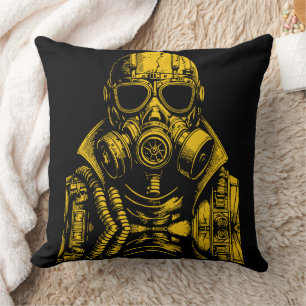 Postapokalyptische Gasmasken-Kunst Kissen