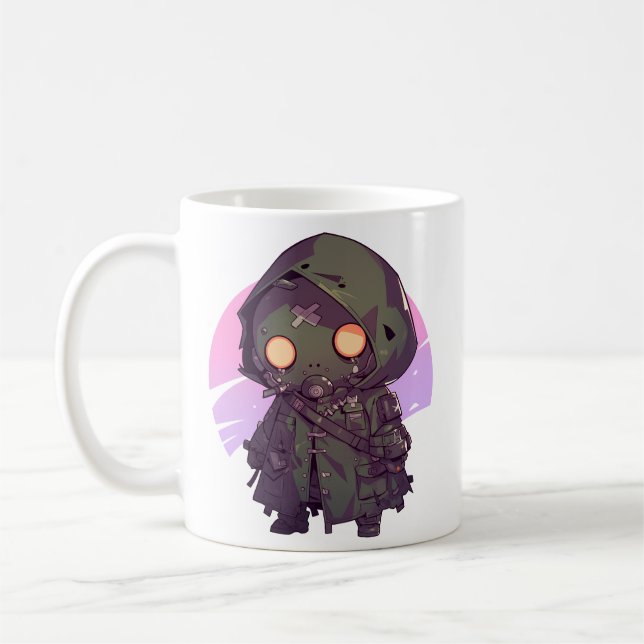 Postapokalyptischer Wanderer im Anime-Stil Kaffeetasse (Links)
