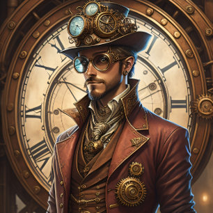 Postappokalyptic Steampunk Man v12 Seidenpapier