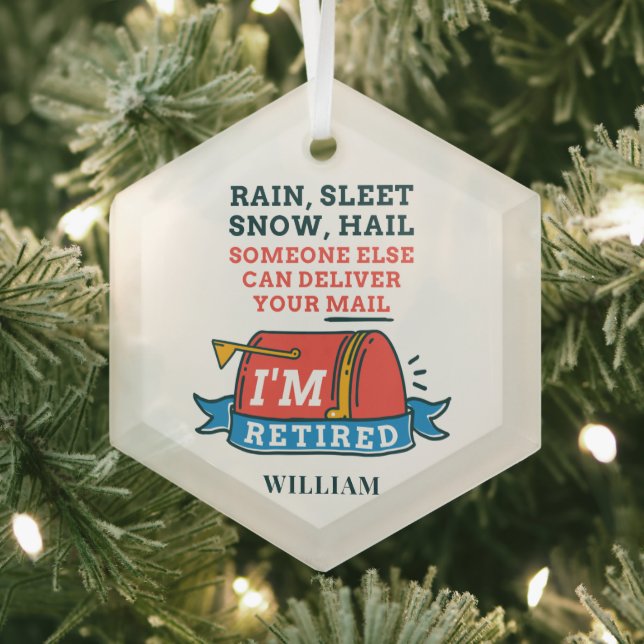 Postarbeiter Custom Mailman Retirement Ornament Aus Glas (Insitu)