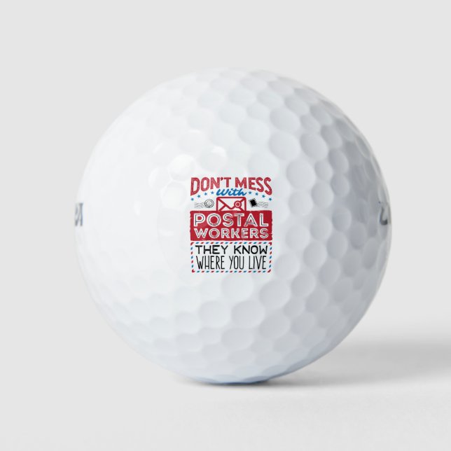 Postarbeiter Funny wissen, wo Sie leben Golfball (Vorderseite)