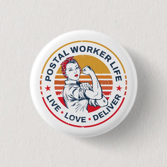 Postarbeiter Life Gag Post Office Coworker Button (Vorderseite)