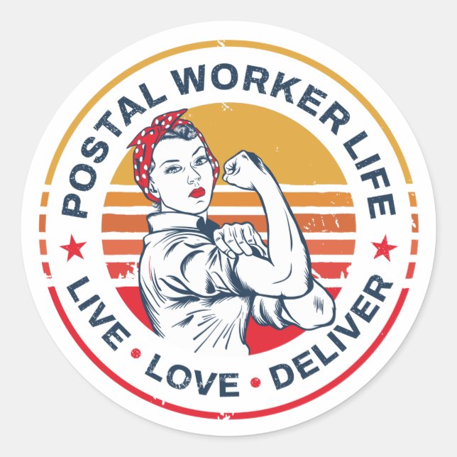 Postarbeiter Life Gag Post Office Coworker Runder Aufkleber (Vorderseite)