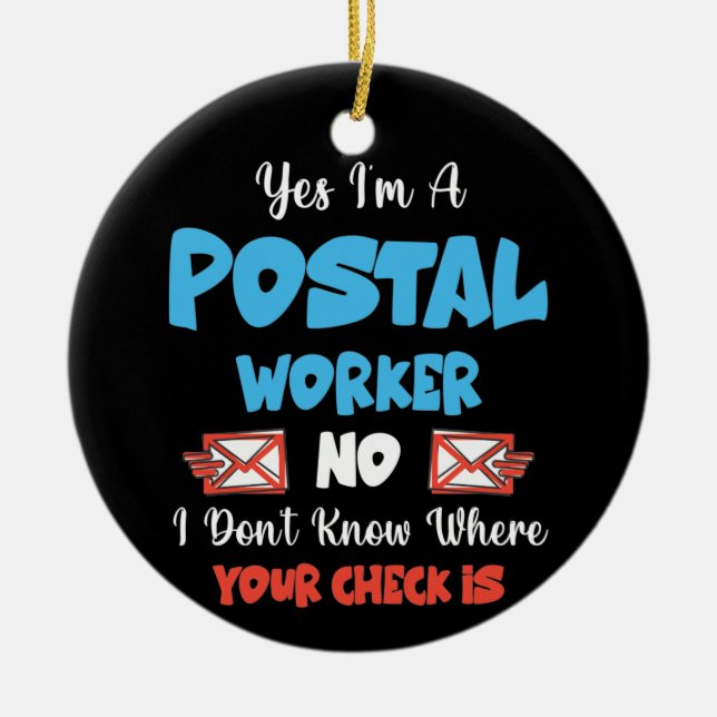 Postarbeiter Mail Carrier Mailman Post Office Keramik Ornament (Vorne)